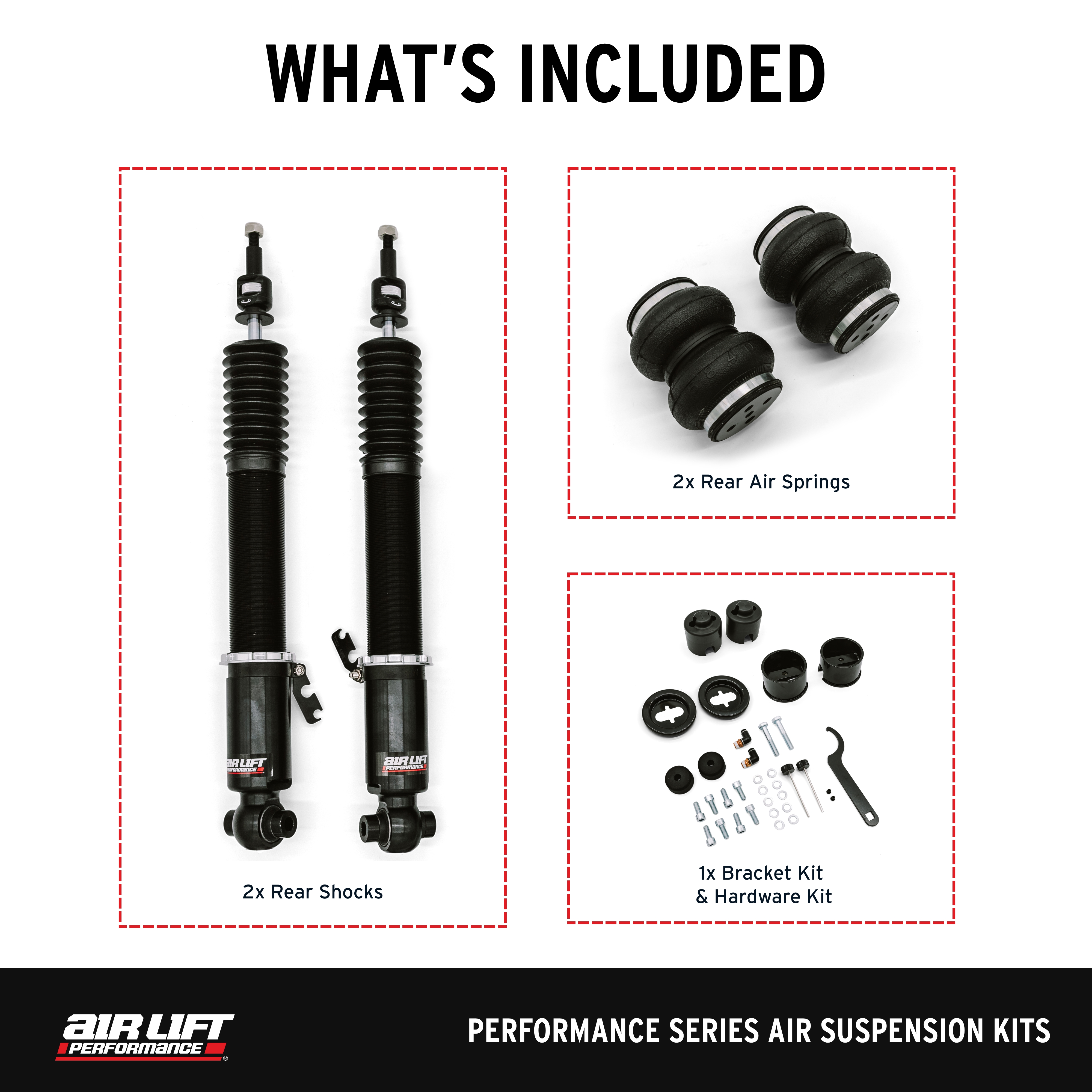 Air Lift Performance 76512 Air Lift Performance Rear Air Spring Suspension Kit